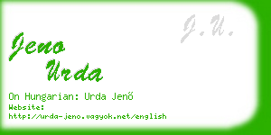 jeno urda business card